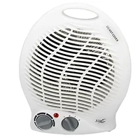 Vie Air 1500W Portable 2-Settings White Home Fan Heater with Adjustable Thermostat