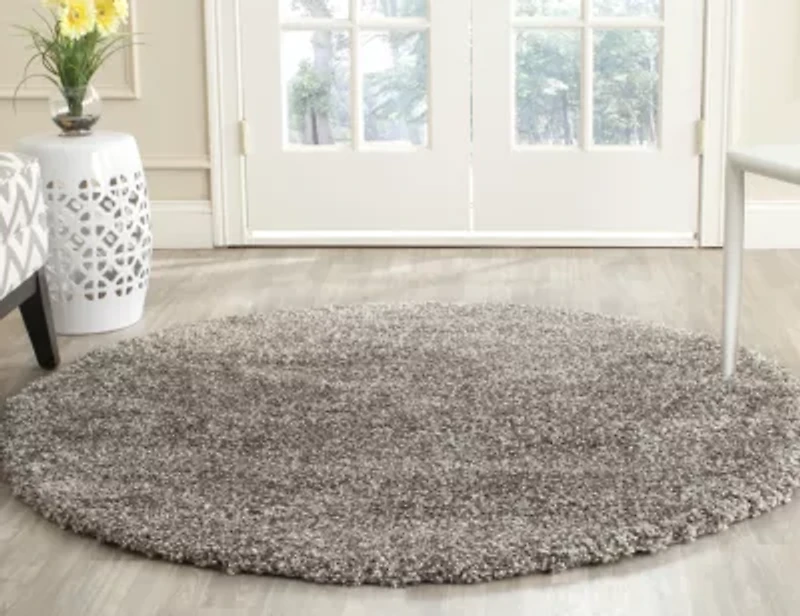 Safavieh Milan Collection Harper Solid Shag Indoor Round Area Rug