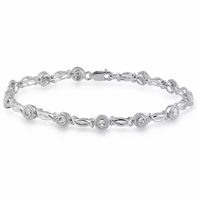 1/10 CT.T.W. Natural Diamond Sterling SIlver Tennis Bracelet