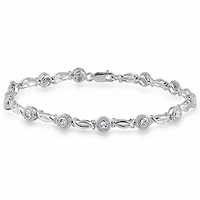1/10 CT.T.W. Natural Diamond Sterling SIlver Tennis Bracelet