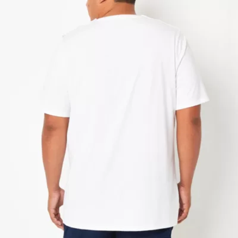 St. John's Bay Super Soft Mens Easy-on + Easy-off Crew Neck Short Sleeve Adaptive Big and Tall T-Shirt