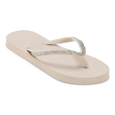 Mixit Womens Rhinestone Zori Flip-Flops