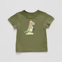 Okie Dokie Baby Boys Crew Neck Short Sleeve Graphic T-Shirt