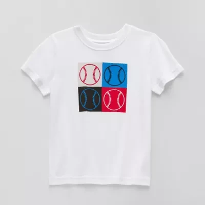 Okie Dokie Active Toddler & Little Boys Crew Neck Short Sleeve Regular Fit Graphic T-Shirt