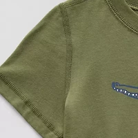 Okie Dokie Toddler Boys Easy-on + Easy-off Sensory Friendly Crew Neck Short Sleeve Adaptive Graphic T-Shirt