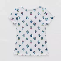 Thereabouts Rib Little & Big Kid Girls V Neck Short Sleeve T-Shirt