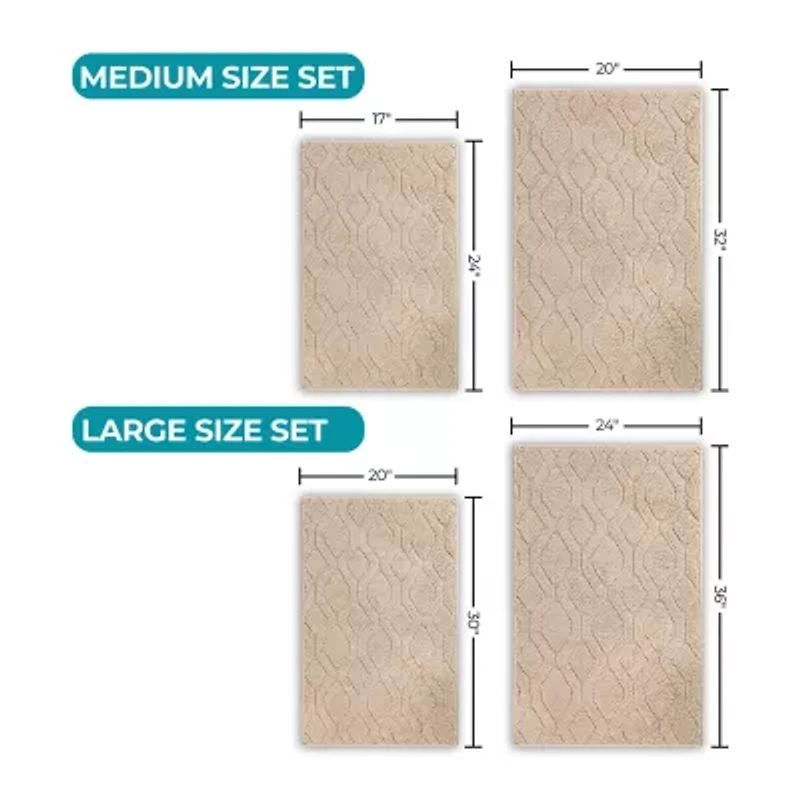 SUPERIOR® Brou 2-Pc Diamond Lattice Bath Rug