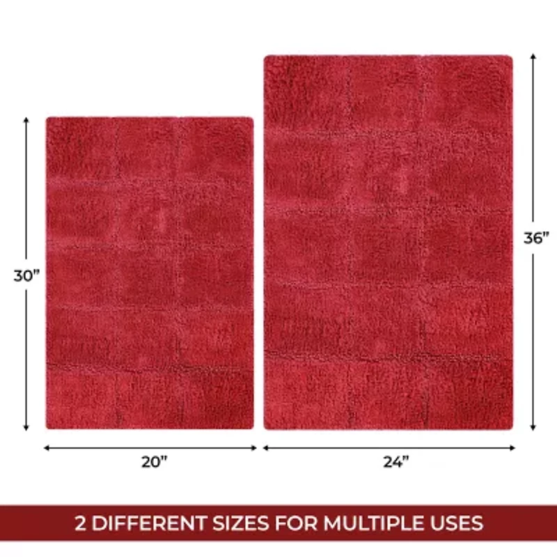 SUPERIOR® Cotton Checkers 2-Pc Bath Rug