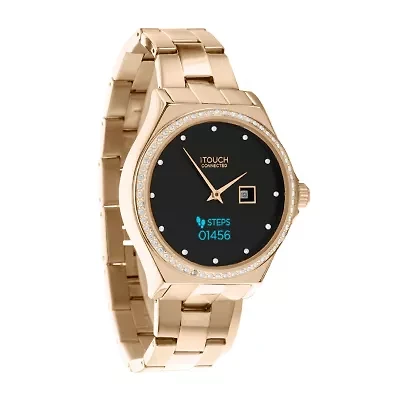 iTouch Connected for Women: Crystal Case with Rose Gold Metal Strap Hybrid Smartwatch (32mm) 13887R-51-D29