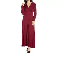 24seven Comfort Apparel Womens Long Sleeve Maxi Dress