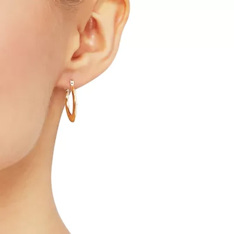 Womens 14K Gold 20.1mm Round Hoop Earrings