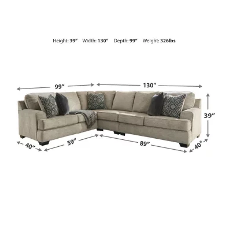 Signature Design by Ashley Bovarian 3-Piece Left-Arm Sofa, Right-Arm Loveseat Sectional