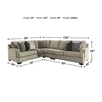 Signature Design by Ashley Bovarian 3-Piece Left-Arm Sofa, Right-Arm Loveseat Sectional