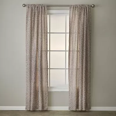 Saturday Knight Cheetah Spot Rod Pocket Light-Filtering Single Curtain Panel