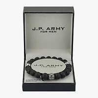 J.P. Army Men's Jewelry Stainless Steel 10 Inch Cross Beaded Bracelet