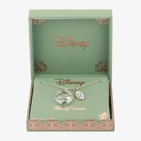 Disney Classics Womens Crystal Pure Silver Over Brass 16 Inch Pendant Necklace