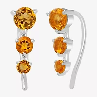 Silver Treasures Genuine Stone Sterling Ear Climbers