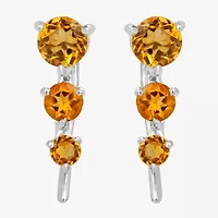 Silver Treasures Genuine Stone Sterling Ear Climbers