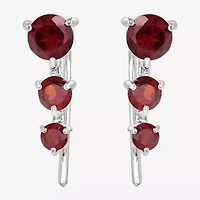 Silver Treasures Genuine Stone Sterling Silver Ear Climbers