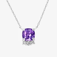 Silver Treasures Genuine Stone Sterling 18 Inch Cable Pendant Necklace