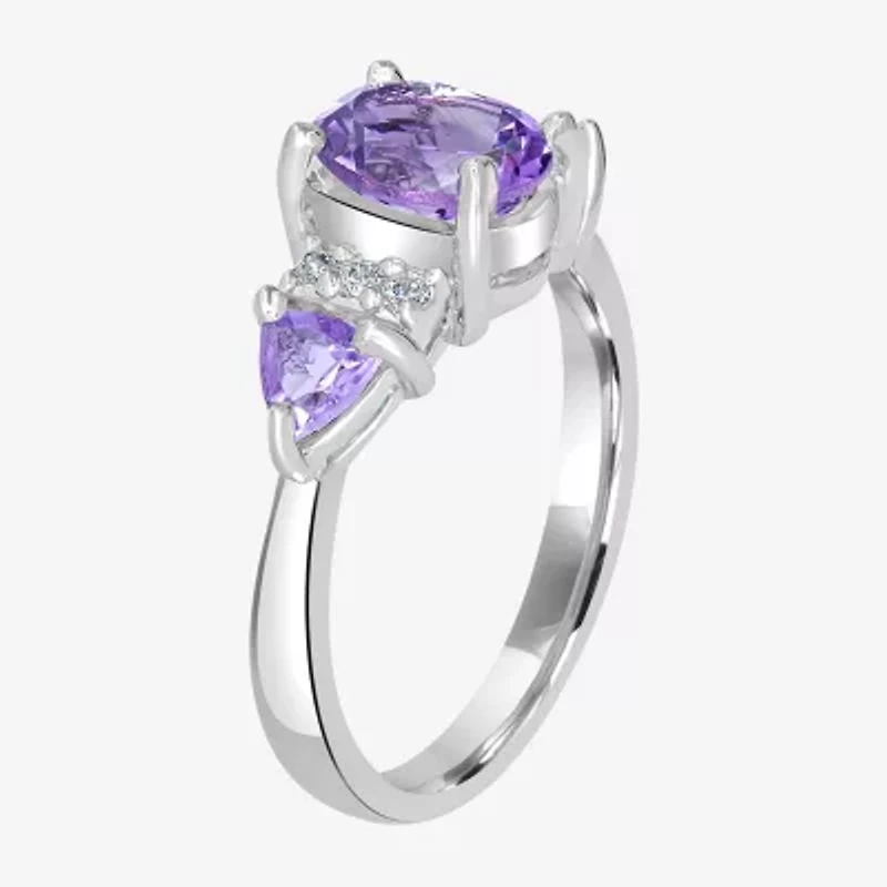Silver Treasures Genuine Stone Sterling -Stone Band