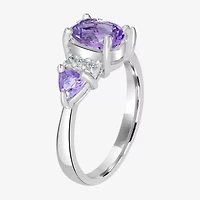Silver Treasures Genuine Stone Sterling -Stone Band