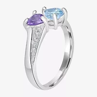 Silver Treasures Genuine Stone Womens Blue Amethyst Sterling Band