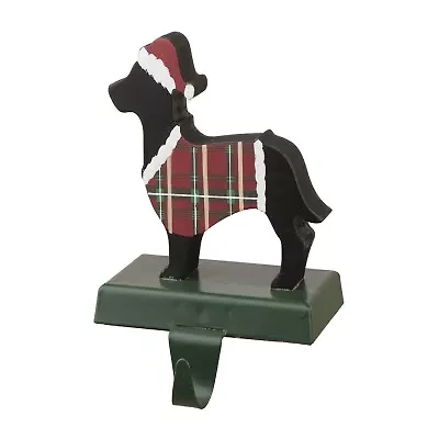 Glitzhome Wooden & Metal Dachshund Christmas Stocking Holder