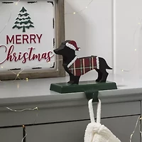 Glitzhome Wooden & Metal Dachshund Christmas Stocking Holder