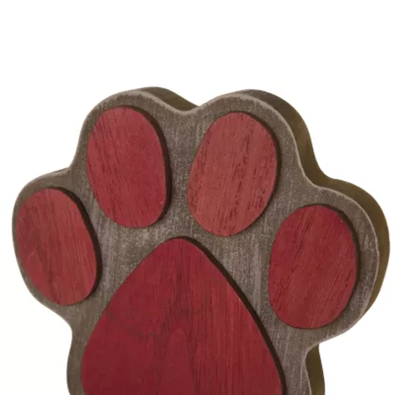 Glitzhome Wooden & Metal Paw Christmas Stocking Holder