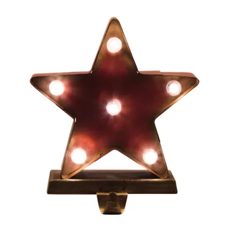 Glitzhome 7.48" Marquee LED Star Christmas Stocking Holder