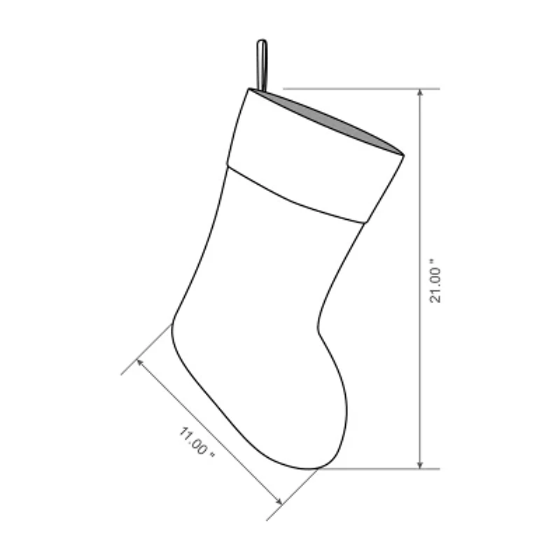Glitzhome 21" Fur Buffalo Plaid Christmas Stocking - Set of 2