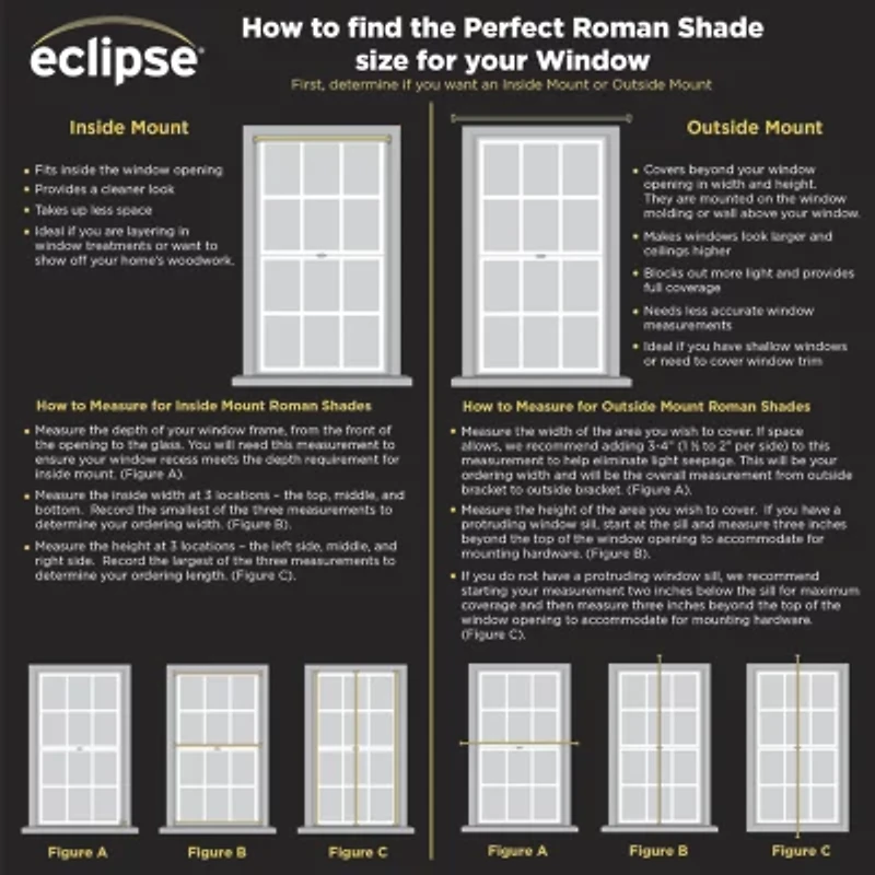 Eclipse Kendall Energy Saving Cordless Blackout Roman Shade