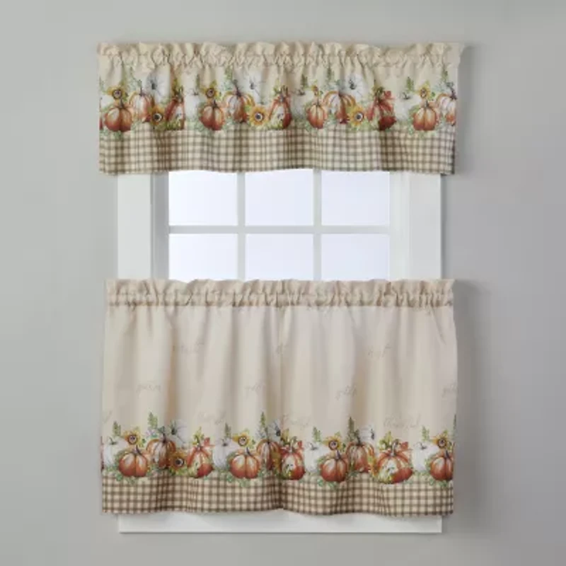 Saturday Knight Autumn Pumpkins Rod Pocket Tailored Valance