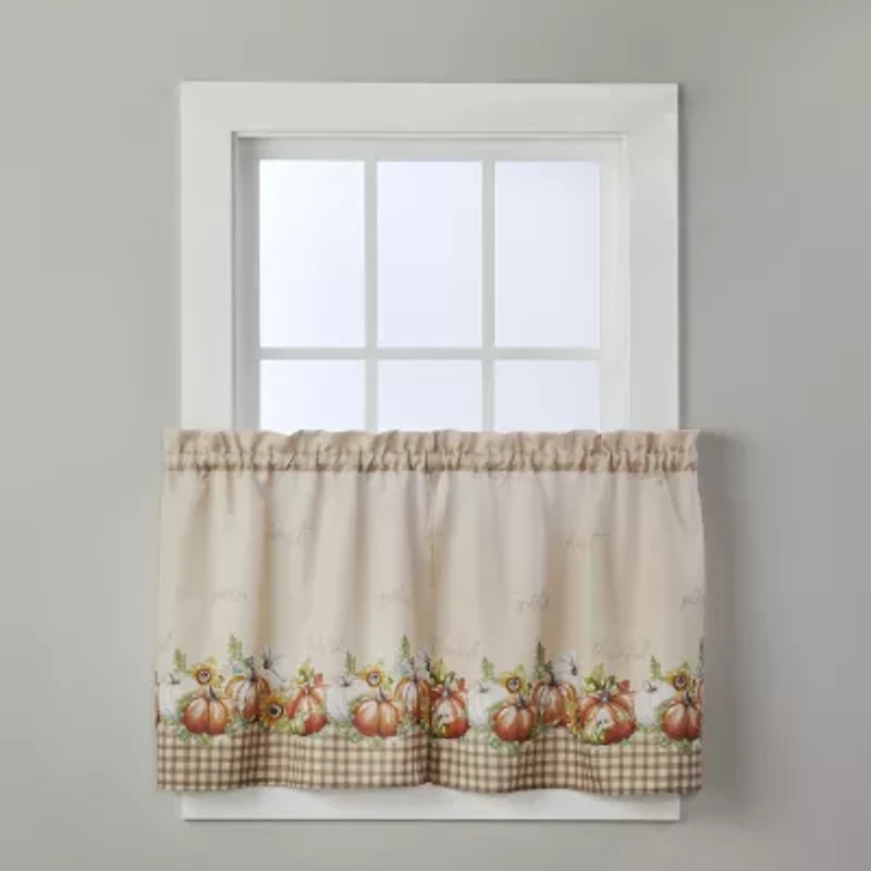 Saturday Knight Autumn Pumpkins Rod Pocket Tailored Valance