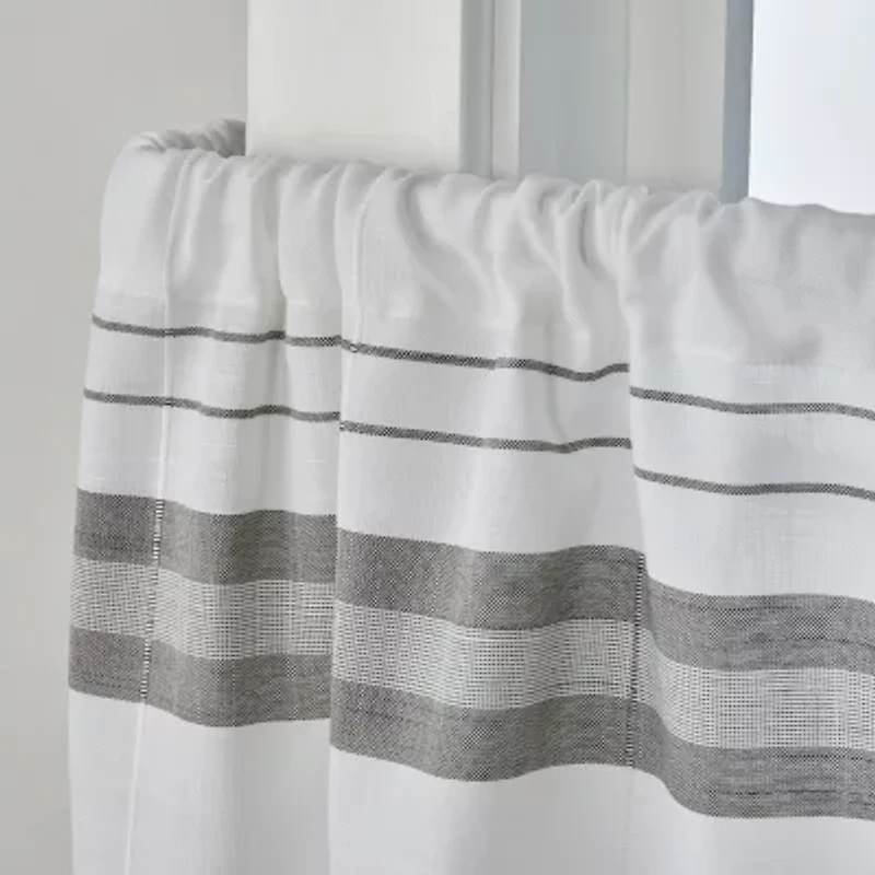 Saturday Knight Slate Stripe 2-pc. Rod Pocket Window Tier