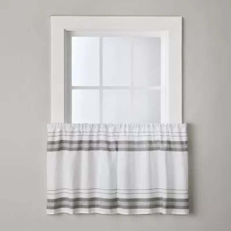 Saturday Knight Slate Stripe 2-pc. Rod Pocket Window Tier