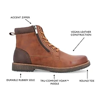 Vance Co Mens Metcalf Flat Heel Lace-Up Boots