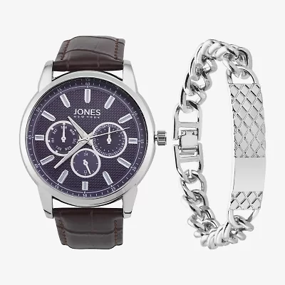 Jones N.Y. Mens Brown 2-pc. Watch Boxed Set 9776s-42-J16