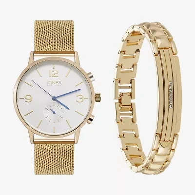 Jones N.Y. Mens Gold Tone Bracelet Watch 9780g-42-B27