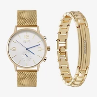 Jones N.Y. Mens Gold Tone Bracelet Watch 9780g-42-B27