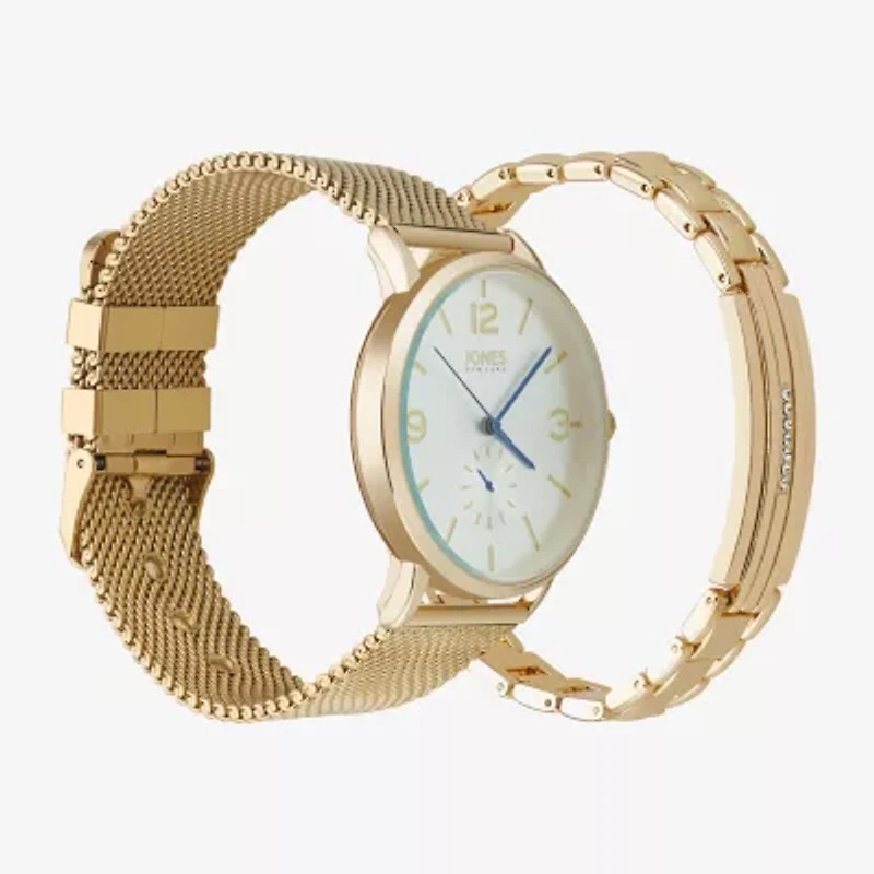 Jones N.Y. Mens Gold Tone Bracelet Watch 9780g-42-B27