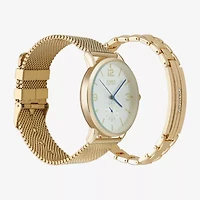 Jones N.Y. Mens Gold Tone Bracelet Watch 9780g-42-B27