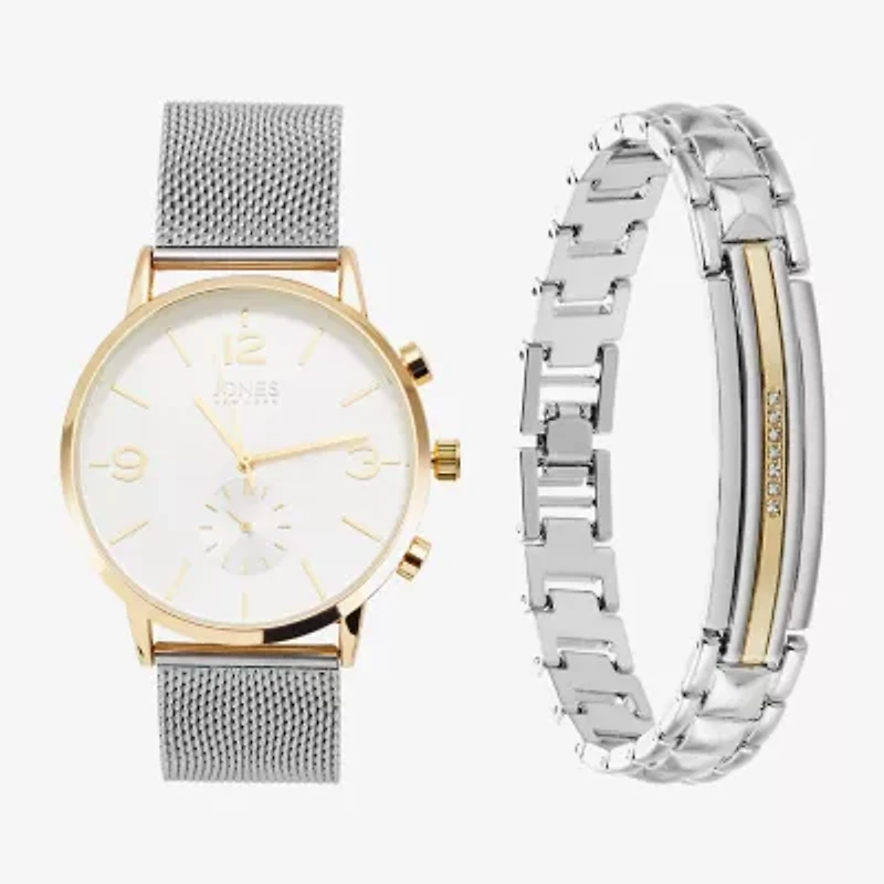 Jones N.Y. Mens Silver Tone Bracelet Watch 9780g-42-B28