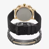 Jones N.Y. Mens Black Bracelet Watch 9780g-42-G02