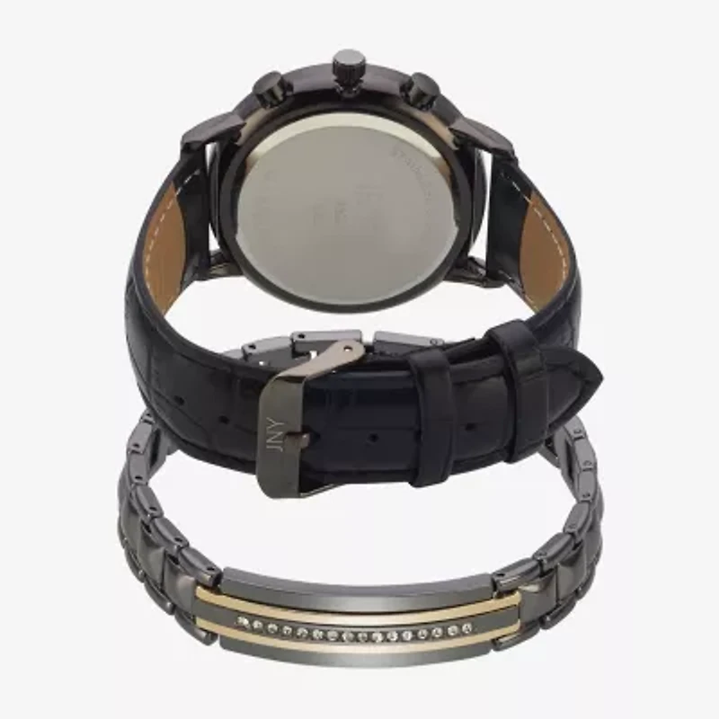 Jones N.Y. Mens Black 2-pc. Watch Boxed Set 9927b-42-A02