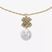 Monet Jewelry Womens Simulated Pearl 17 Inch Pendant Necklace