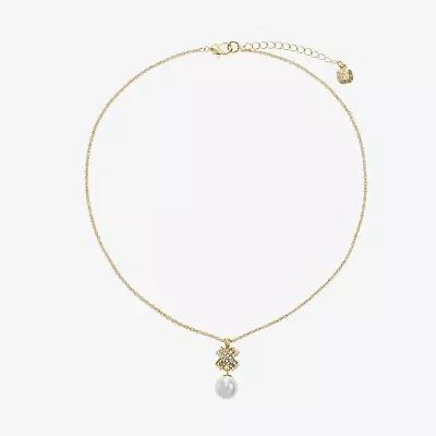 Monet Jewelry Womens Simulated Pearl 17 Inch Pendant Necklace