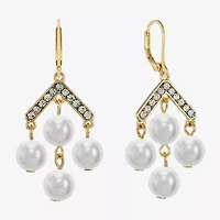 Monet Jewelry Womens Simulated Pearl Chandelier Earrings