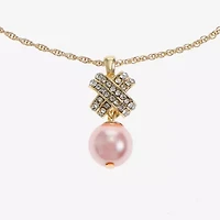 Monet Jewelry Womens Simulated Pearl 17 Inch Pendant Necklace